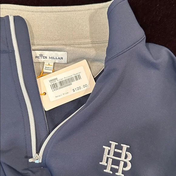 Peter Millar Blue and Gray Quarter-Zip Pullover - Picture 6 of 6